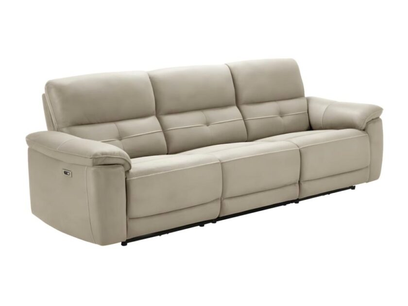 Canapé confortable beige en cuir pour salon XJ3856871