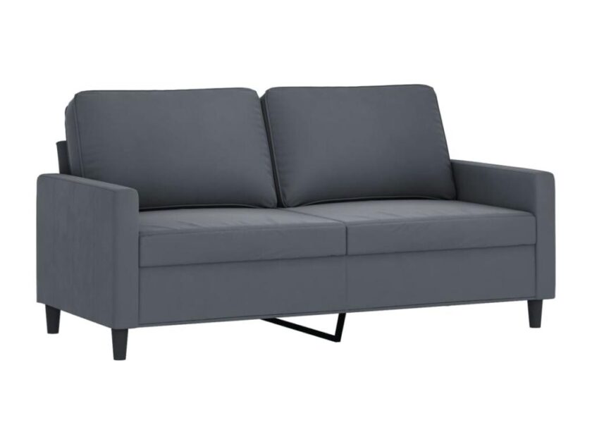 2-Sitzer-Sofa Dunkelgrau 140 cm Samt OAHG69230