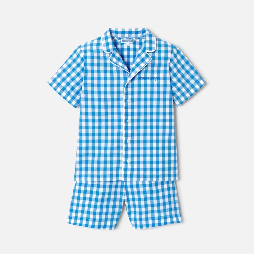 Boy gingham pyjamas shorts