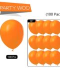 Bright Orange Party Balloons 100 Pcs 10 Inch