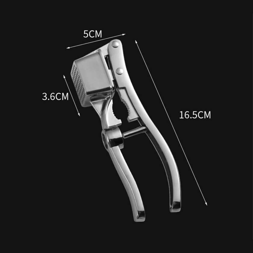Garlic Press, Garlic Press Stainless Steel, Aluminum Alloy Multifunctional Three-in-one Easy-to-clean  Tool, Garlic Masher Suitable for Garlic Pressing Core Removal Walnut Opening - Image 2