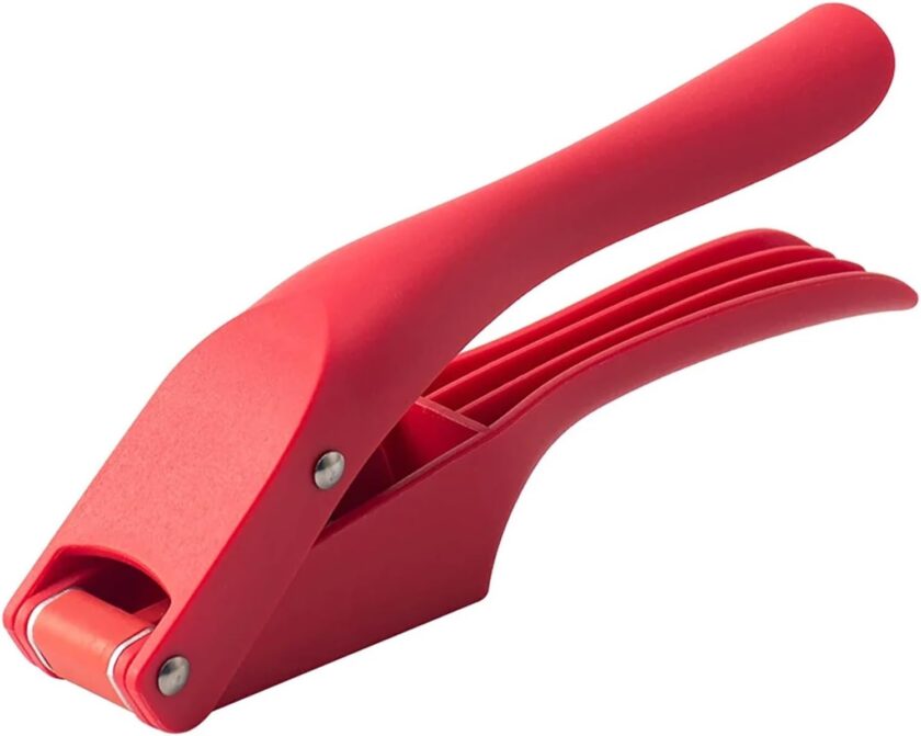 Stainless Steel Manual Garlic Press Handle Garlic Slicer Household Garlic Masher Garlic Puree Press  (Red)