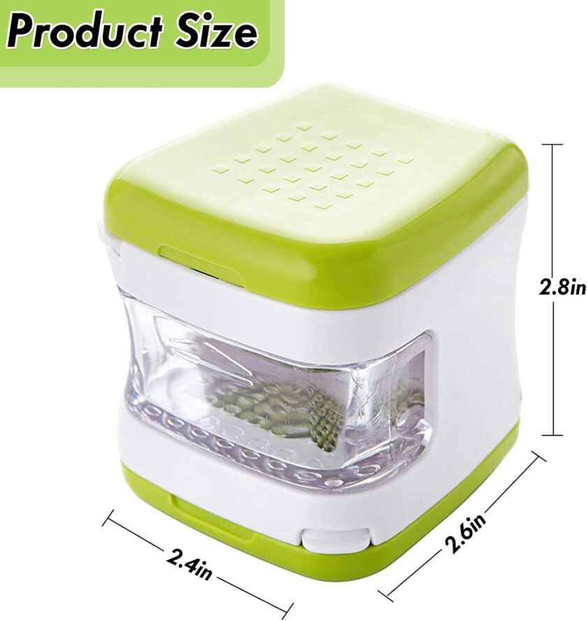 Garlic Press & Grater - Mini Garlic Tool with Stainless Steel Blades for Slicing & Dicing - Image 2