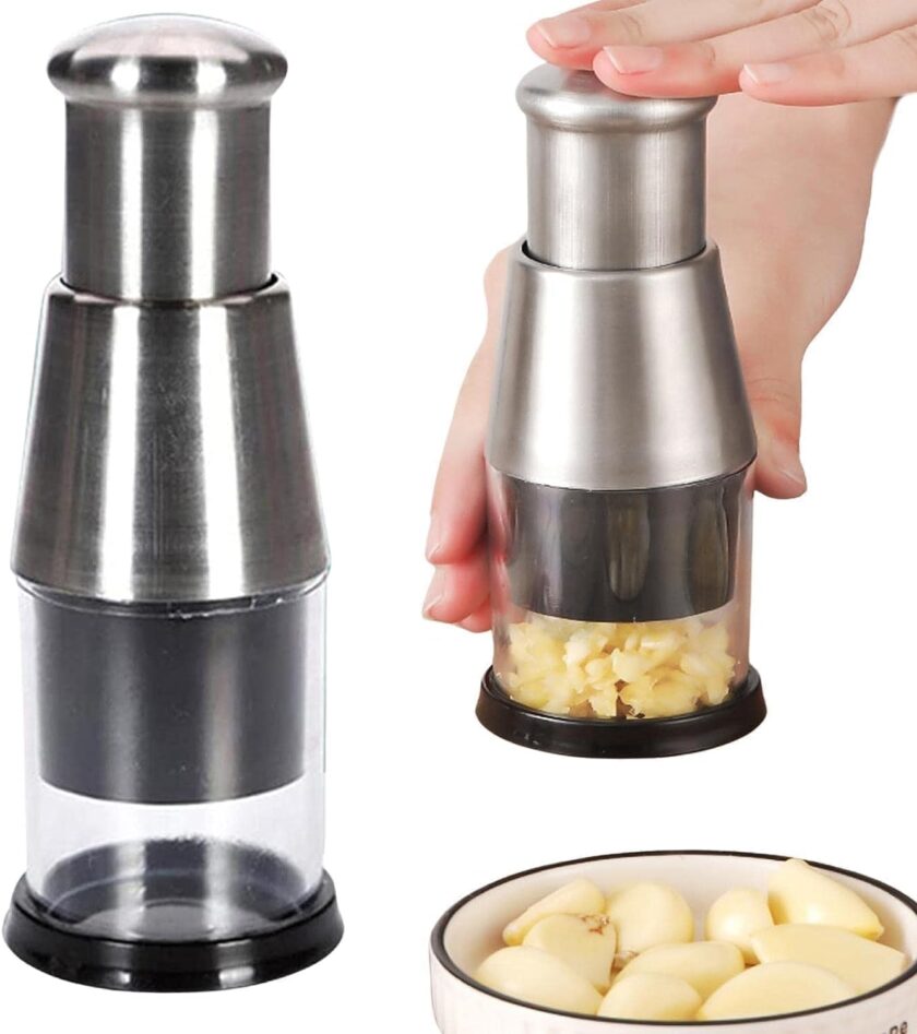 Multi-Functional Manual Garlic Press and Masher, Stainless Steel 304 Multi-Purpose  Aid