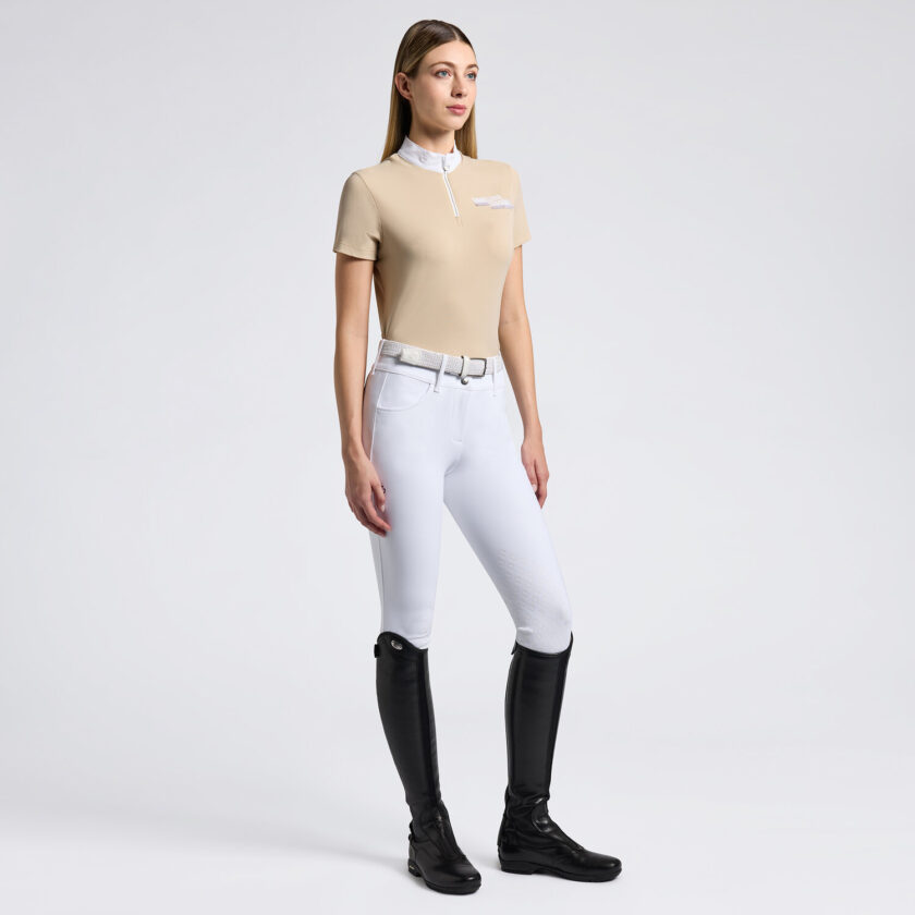 Cavalleria Toscana Women's Competition Shirt in Technical Piquet with zip