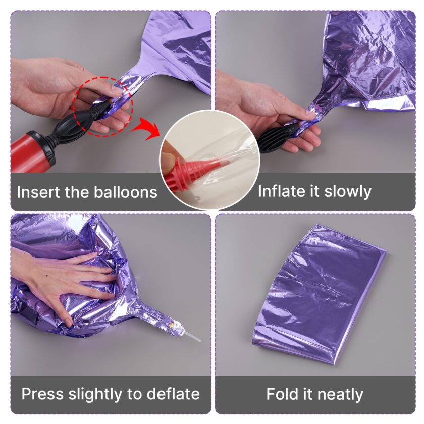 Giant Purple Foil Balloons Set - Image 2