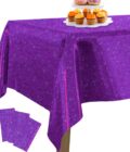 Iridescent Purple Foil Tablecloth Set