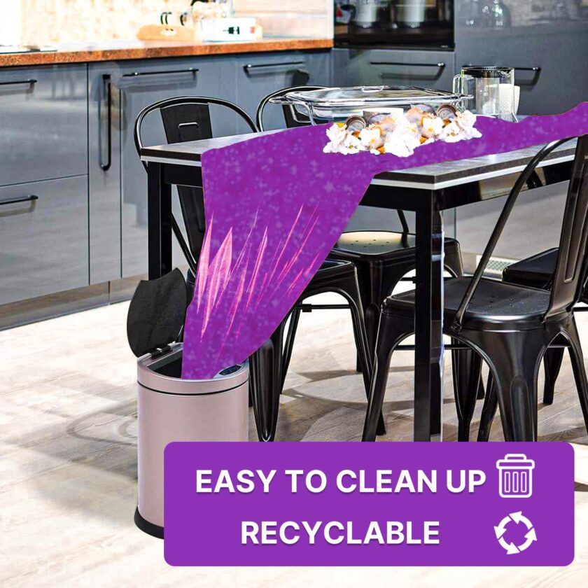 Iridescent Purple Foil Tablecloth Set - Image 2
