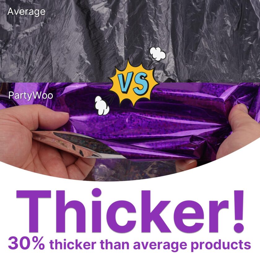 Iridescent Purple Foil Tablecloth Set - Image 3