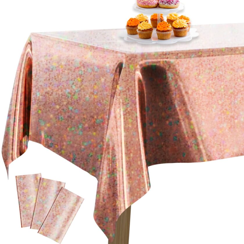 metallic iridescent foil tablecloth set - Image 3