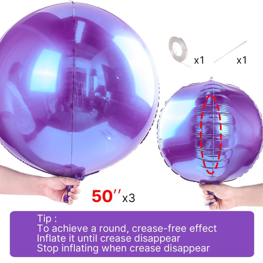 Giant Purple Foil Balloons Set - Image 4