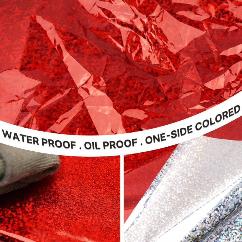 Red Iridescent Foil Tablecloth Set - Image 3