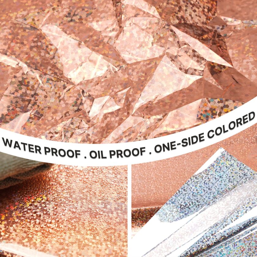 metallic iridescent foil tablecloth set - Image 4
