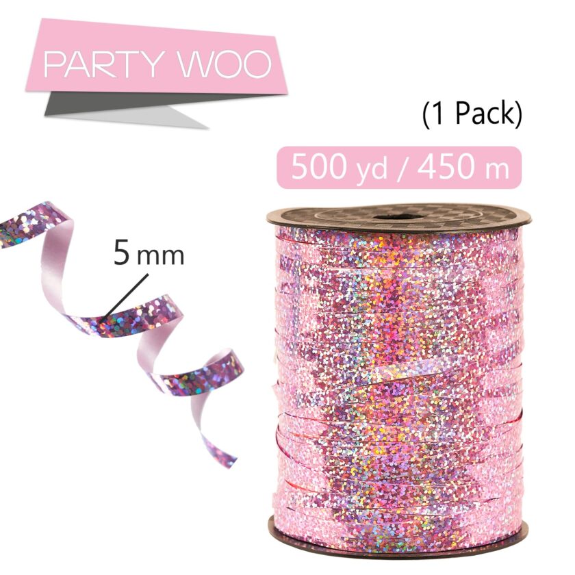 Iridescent Pink Curling Ribbon - Image 4