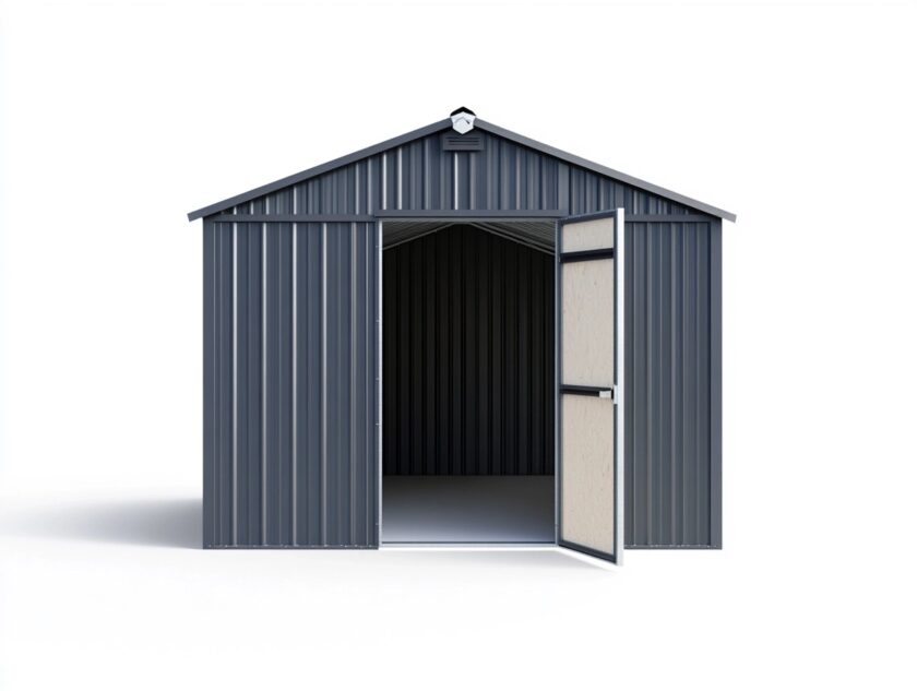 Caseta de jardín gris metálica para exterior estructura robusta 3x4 metros ideal para almacenamiento IW8454590