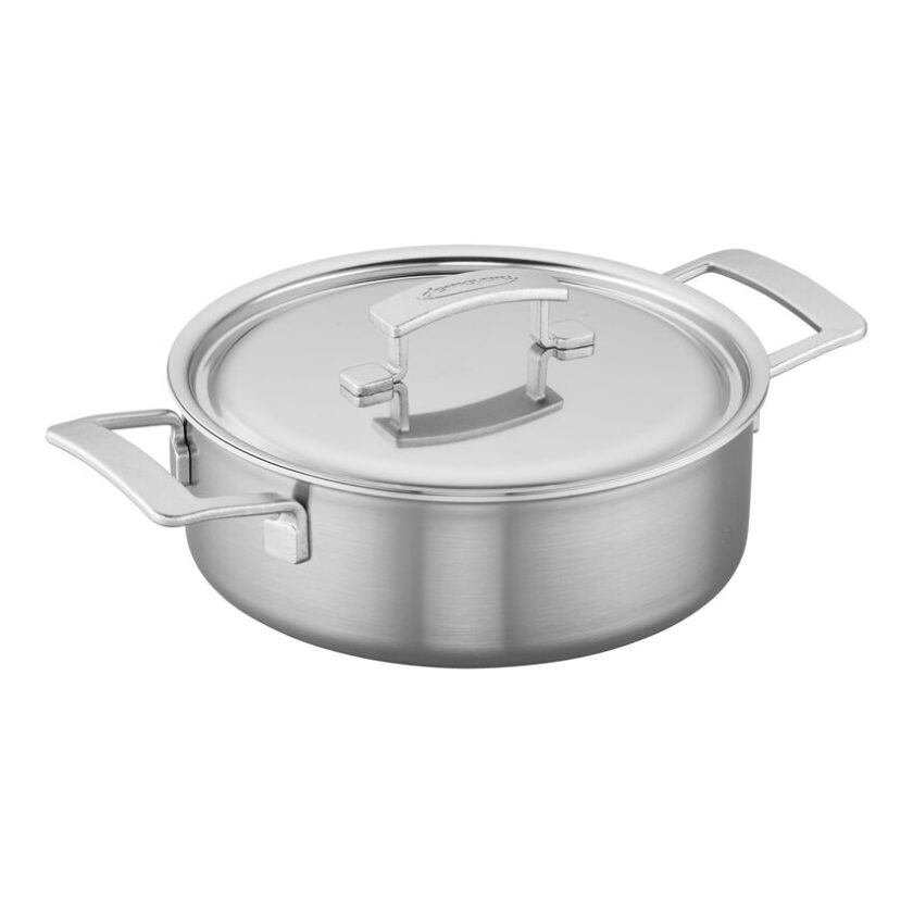 Demeyere Industry 5 4 qt Deep Sauté Pan With Double Handle And Lid, 18/10 Stainless Steel