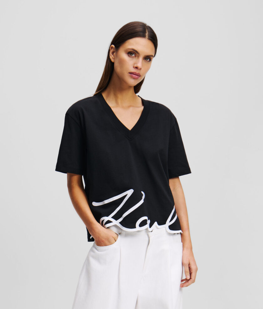 KARL SIGNATURE V-NECK T-SHIRT