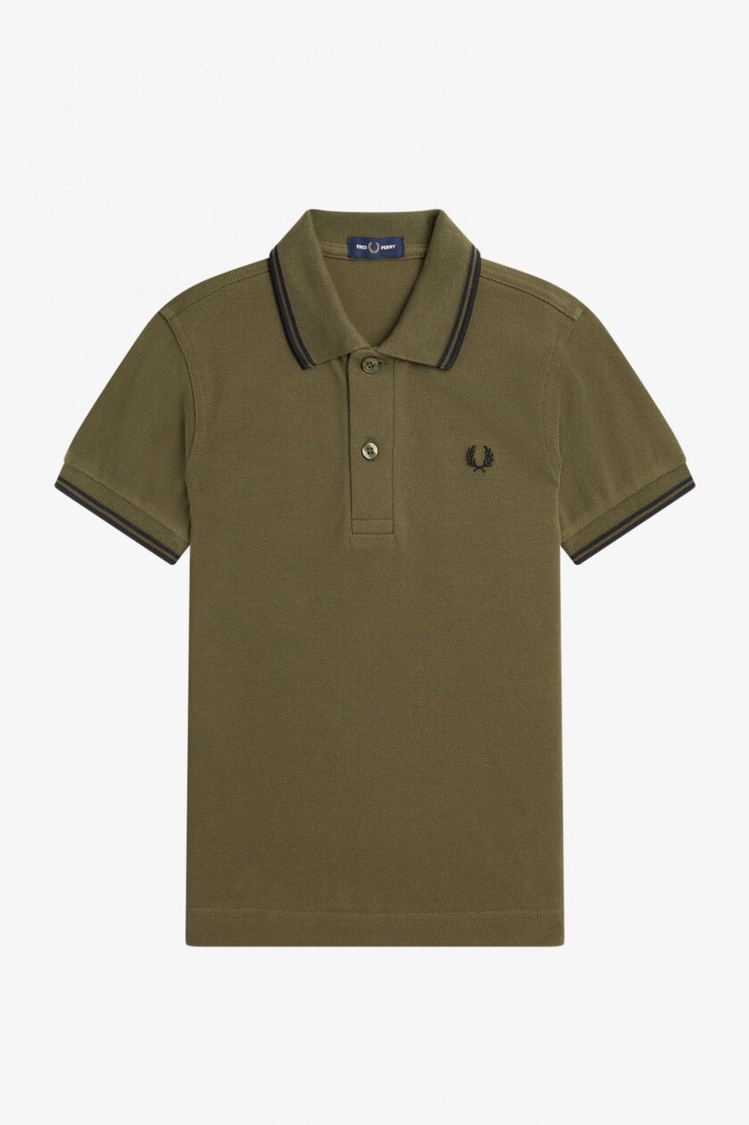 The Fred Perry ShirtKids Twin Tipped Fred Perry Shirt Uniform Green / Black