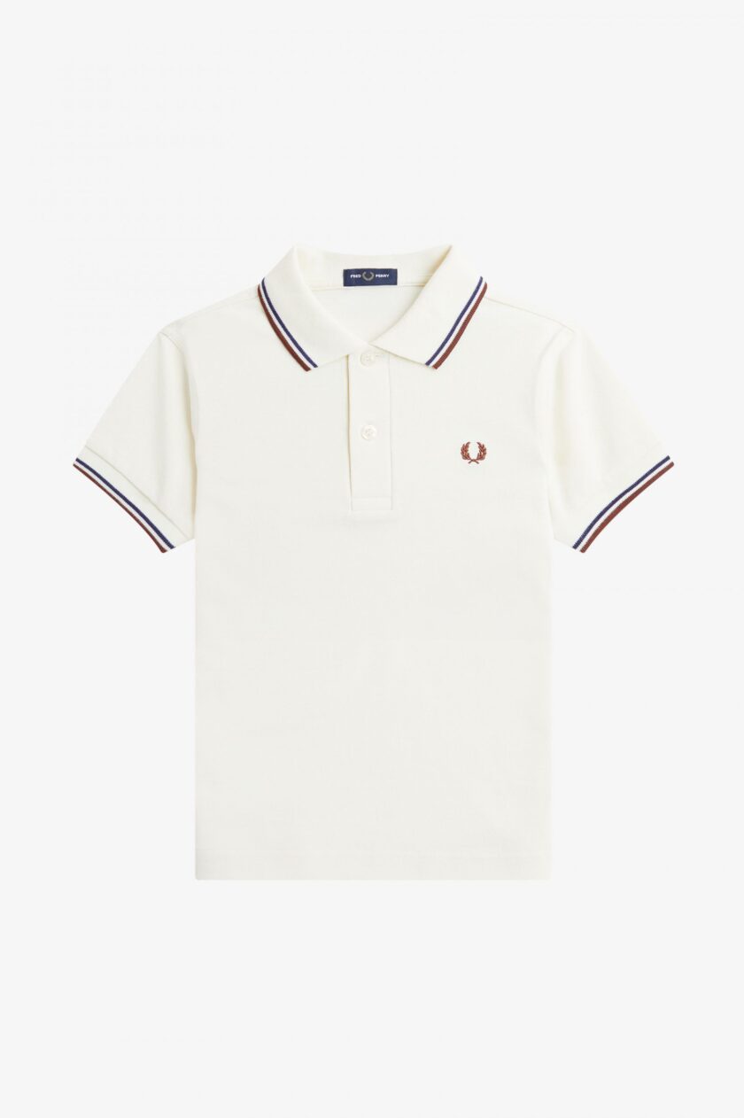 The Fred Perry ShirtKids Twin Tipped Fred Perry Shirt Ecru / French Navy / Whisky Brown