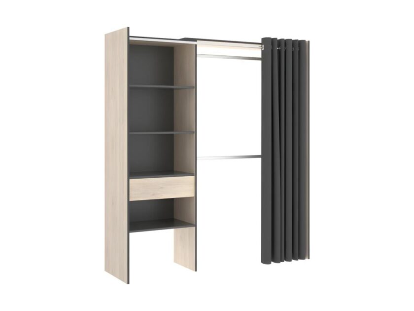 Dressing extensible Mobiliercosy - L.110/160 cm - Coloris : Chêne et Anthracite