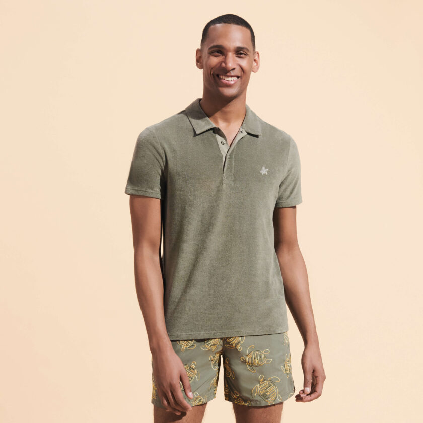 Men Organic Cotton Terry Polo Solid