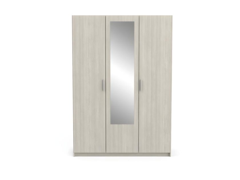 Armoire 3 portes battantes avec miroir Chêne clair - Mobiliercosy n°2 - L 133 * l 51 * H 191 cm