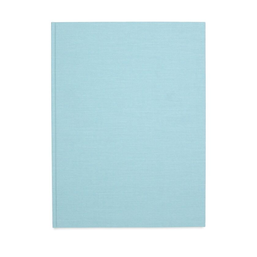 large light blue guest book