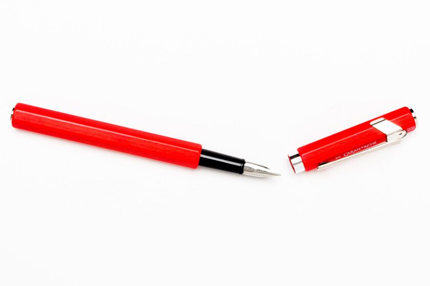 metallic red fountain pen