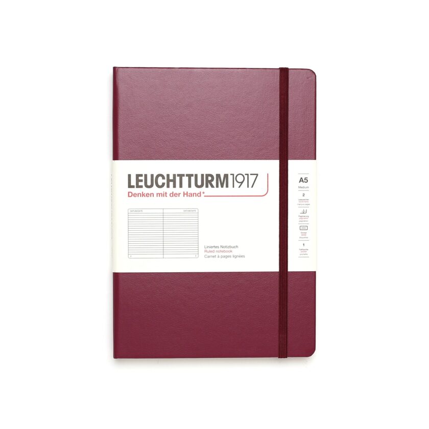 Hardcover Medium Notebook A5 Port Red Ruled