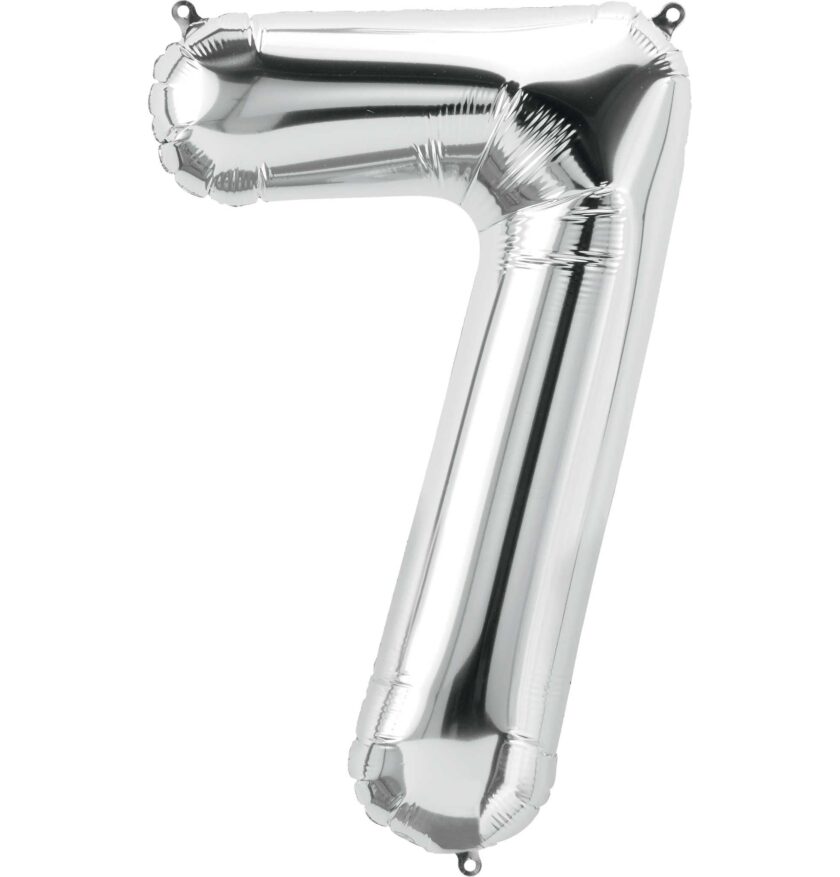 Large Silver Number Balloon