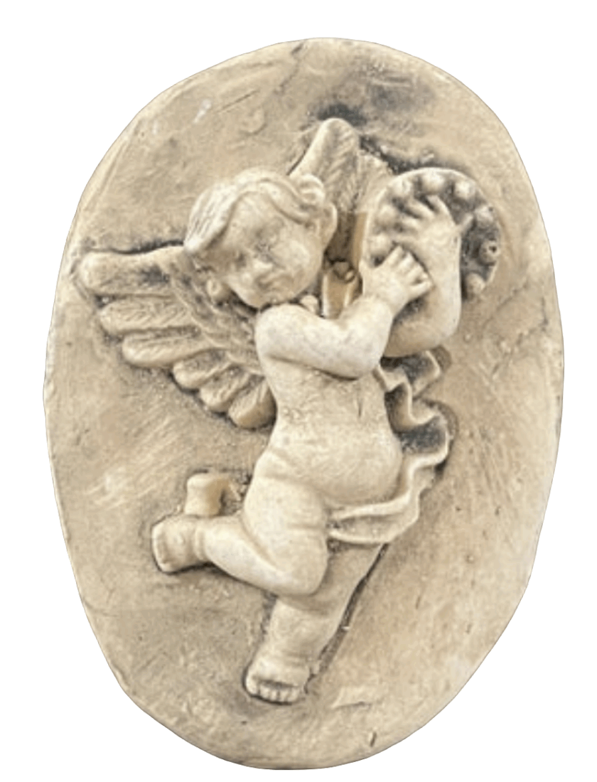 angel with musical instrument wall decor