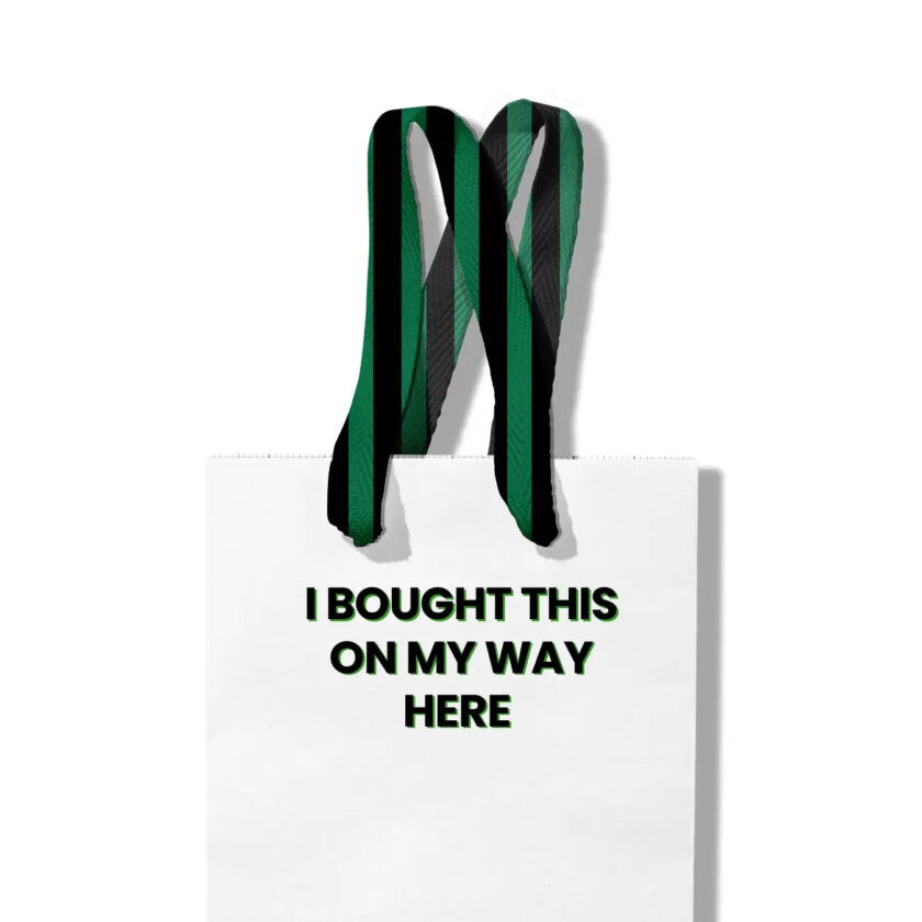 birthday gift tote in black and green