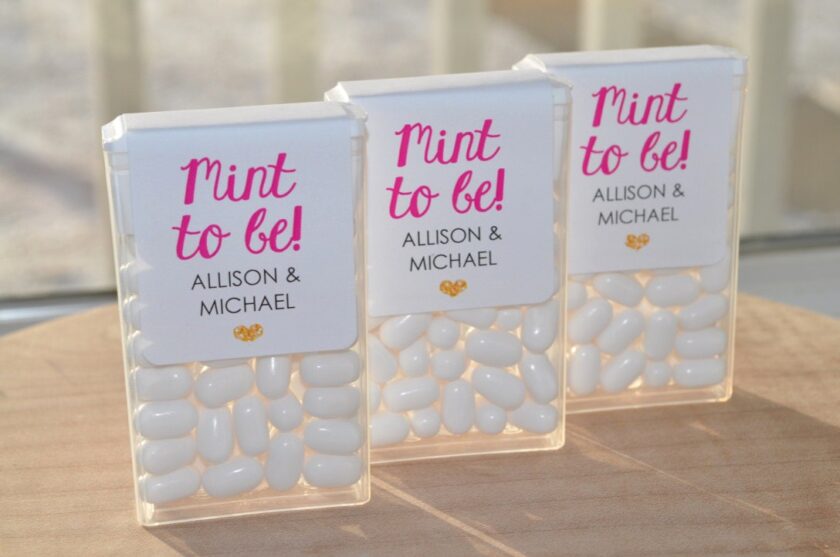 Personalized Mint Favor Labels - Set of 24