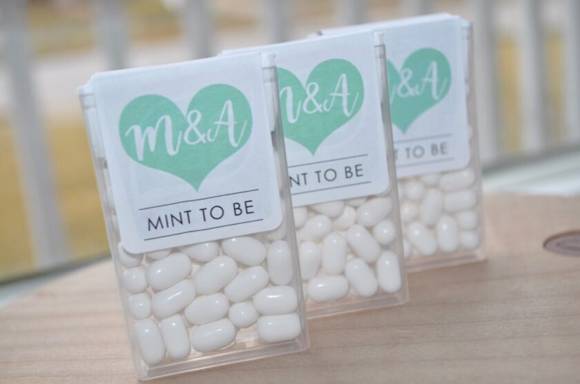 Mint Favor Labels Set of 24