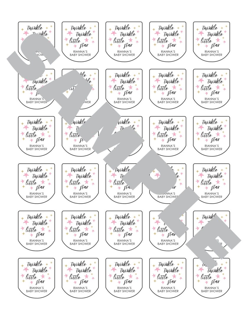 Baby Shower Favor Labels Set of 30 - Image 2