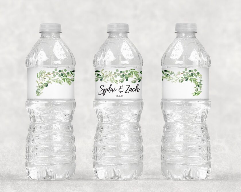 Greenery Leaf Beverage Labels Set of 10