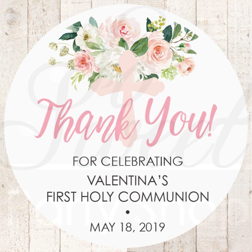 First Communion or Baptism Favor Stickers Set of 24