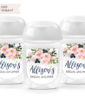 wedding favor hand sanitizer labels floral set of 30
