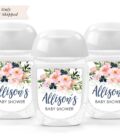 Blush Pink and Navy Floral Hand Sanitizer Labels