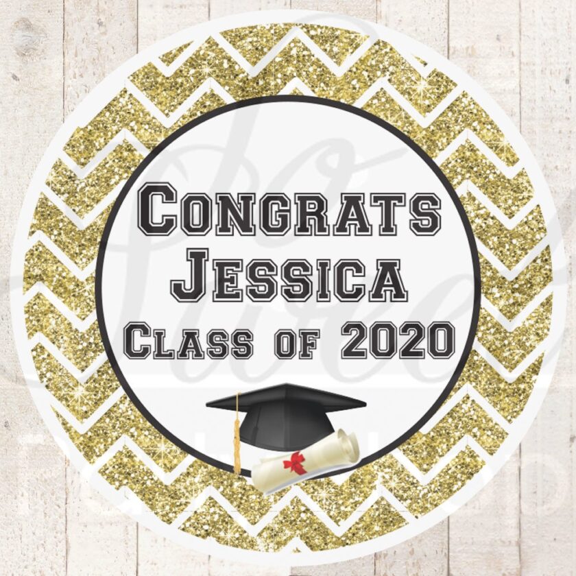 graduation celebration stickers gold or silver set of 24
