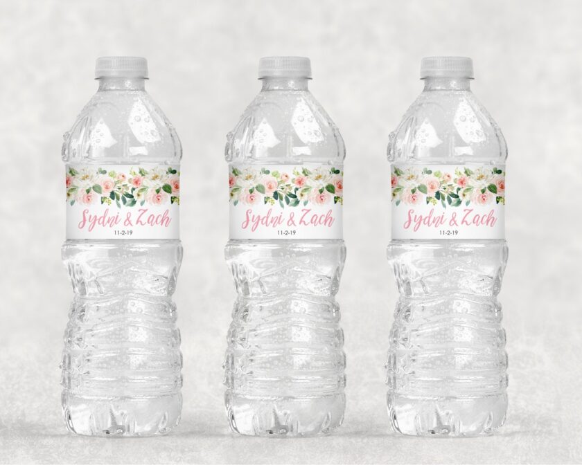 Floral Beverage Labels Set