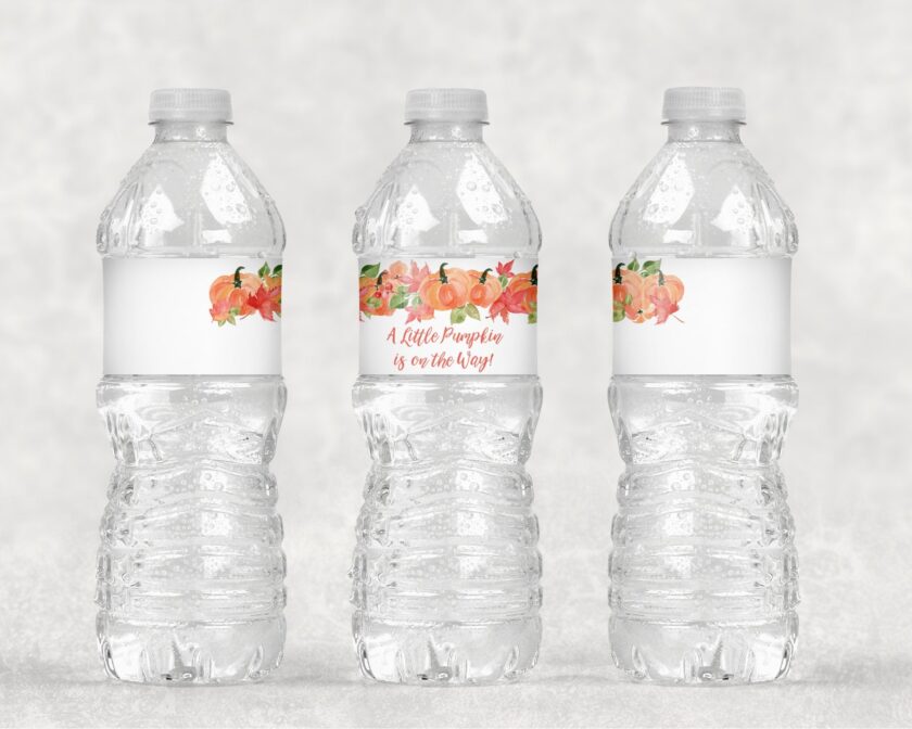 Baby Shower Water Bottle Labels - Fall Theme Set of 11