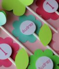 birthday decoration stickers flower butterfly set