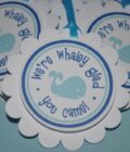 Baby Shower Whale Theme Sticker Labels