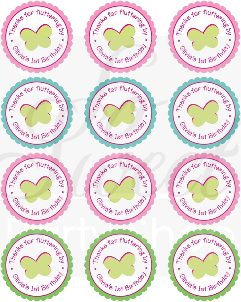 birthday decoration stickers flower butterfly set - Image 4