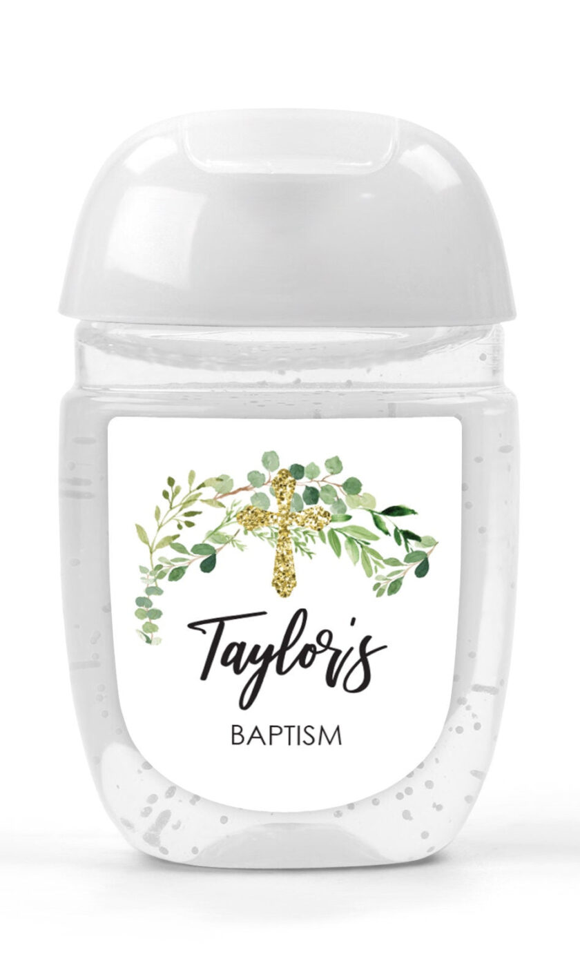 Baptism Hand Sanitizer Favor Labels - Set of 30