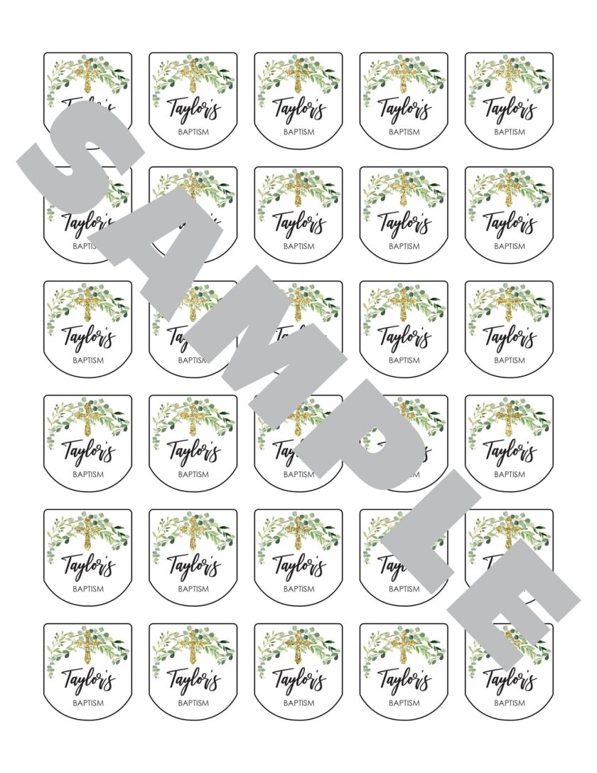 Baptism Hand Sanitizer Favor Labels - Set of 30 - Image 2
