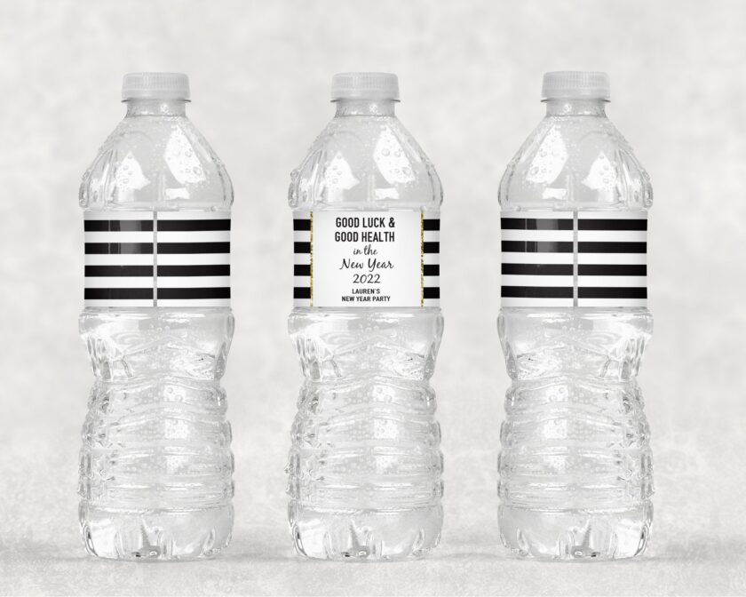 New Year Water Bottle Decorative Labels Set of 10