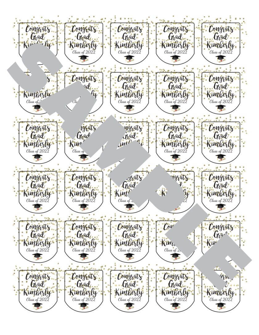 Graduation Sanitizer Labels Set of 30 - Image 2