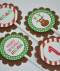 Winter Birthday Party Favor Sticker Labels Set of 24
